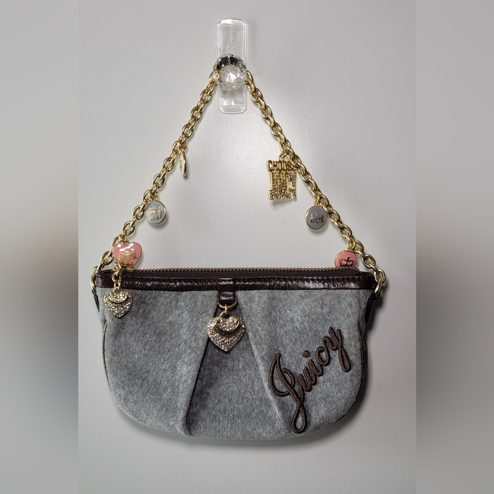 Y2K  Vintage Juicy Couture Sparkly Mini Handbag Small Gold  Charms.